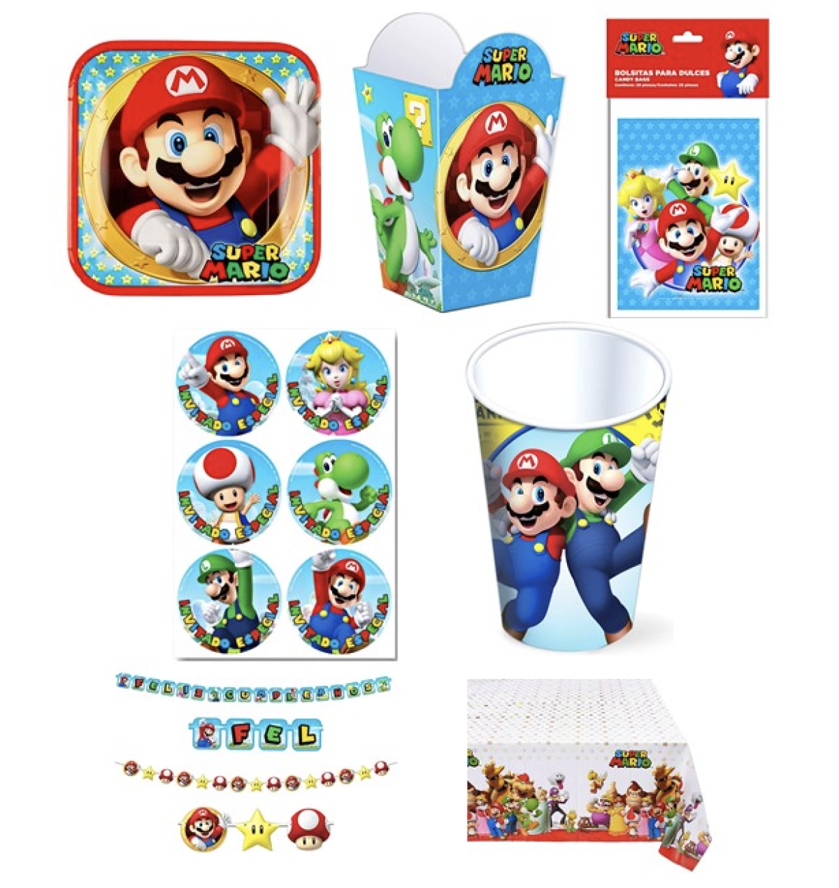 Desechables de Súper Mario Bros marca Granmark