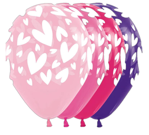 GLOBO LATEX REDONDO INFINITY CORAZONES MODERNOS FASHION SURTIDO