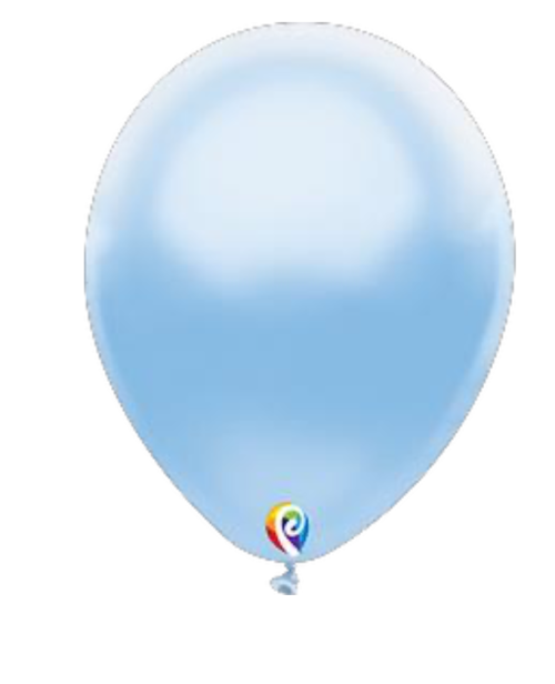 Bolsa de globos de látex Sensacional Número 12 color Azul Bebe perla nacarado.