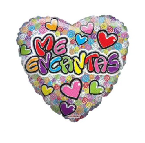 Globo de foil de tema de amor de 36” Me encantas