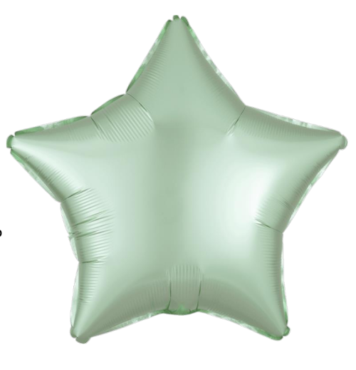 Globo de foil satinado en forma de estrella 19” Satin Luxe Mint Green