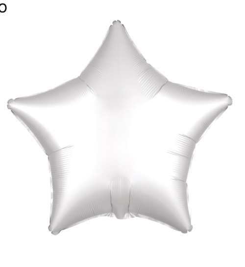 Globo de foil satinado en forma de estrella 19” Satin Luxe White Blanco